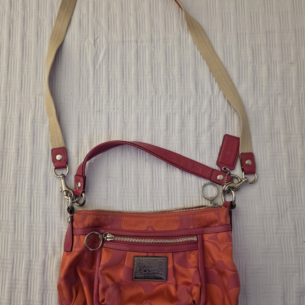 Coach Poppy Pink and Orange Crossbody Bag